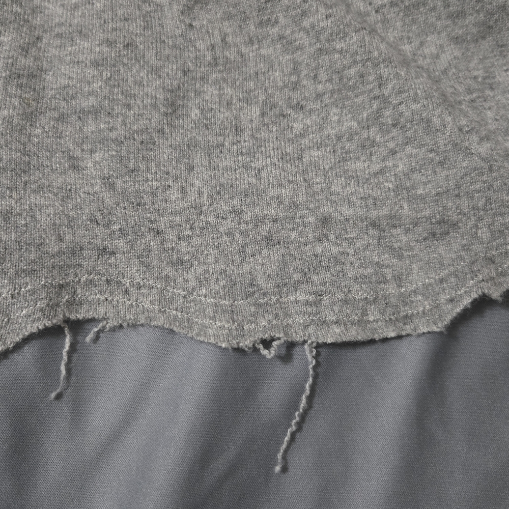 Born Again Bluez BAB Peace Sign Cropped Sweater Womens Size Large Cashmere Grey - Picture 3 of 10